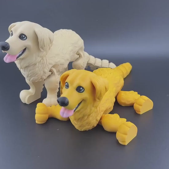 Golden Retriever Fidget Friend Printverse Flexi Articulated Sensory Fidget 3D Printed Animal Wiggle for Teacher Cute Therapy Toy