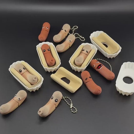 Lil Franky & The Mystery Meats Articulated Hot Dog | Magnetic Fidget | Keychain Version Available