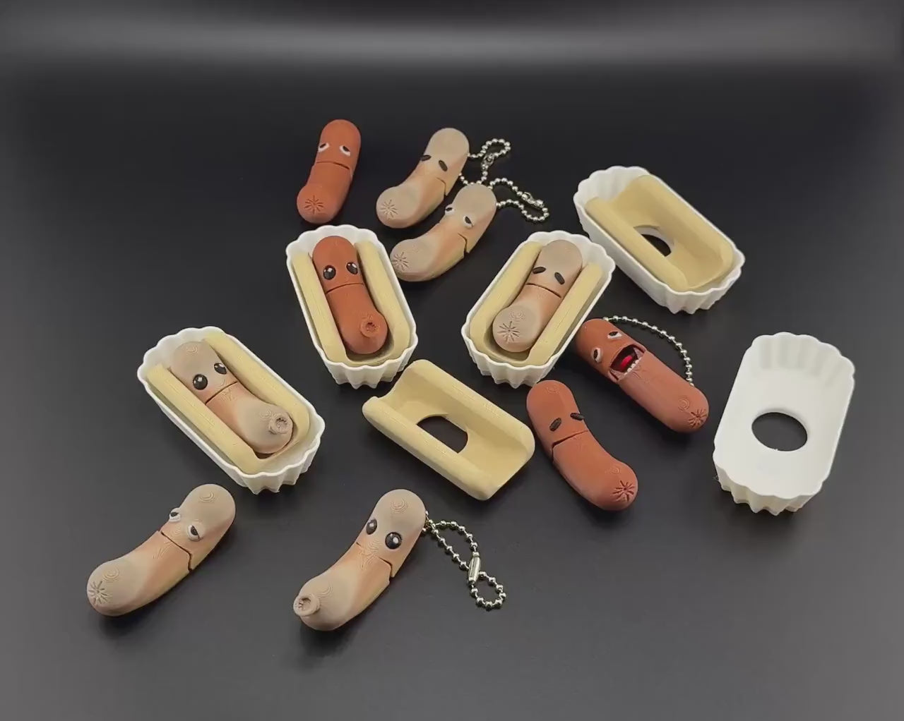 Lil Franky & The Mystery Meats Articulated Hot Dog | Magnetic Fidget | Keychain Version Available