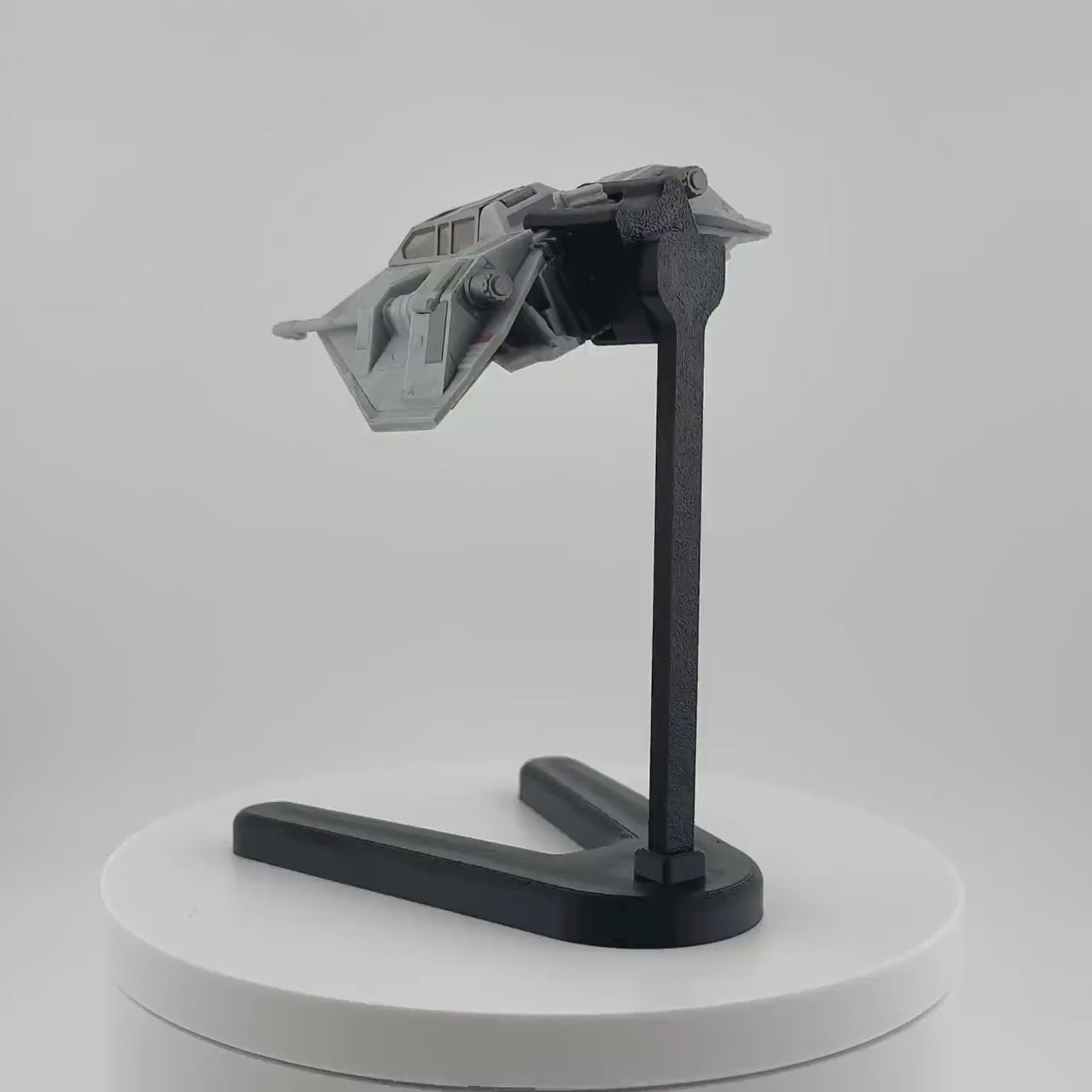 Snowspeeder Flight Stand for Micro Galaxy Squadron | Cosmic Swap Flight Stands | Fixed-Height, Multi-Height, Dynamic Packs | Black or White