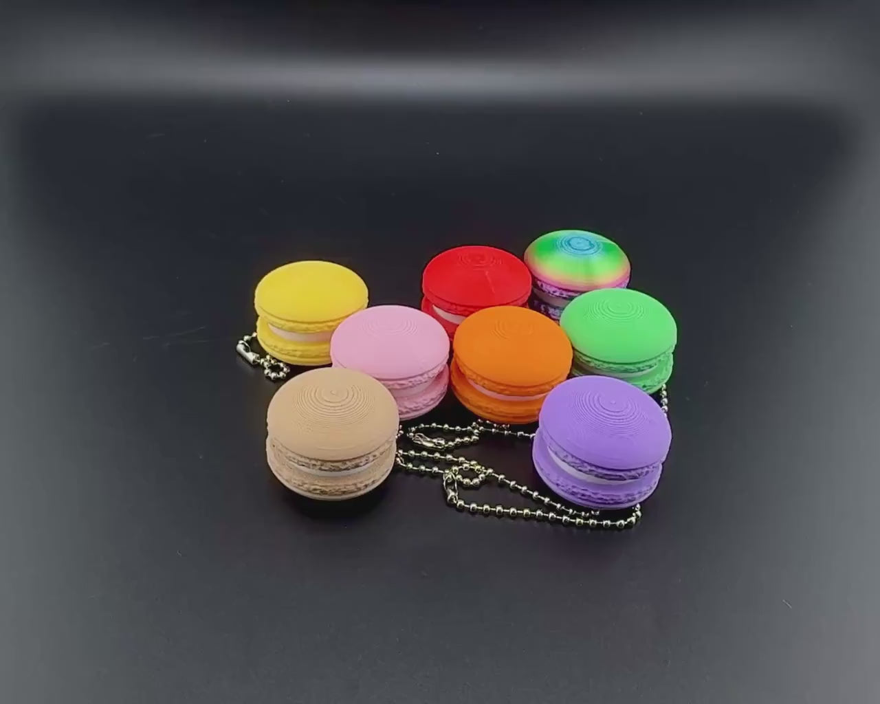 Macaron Clicker Fidget Keychain | 3D Printed Sensory Toy | Cute Stress Relief Gift for Desk, Bag, or Pocket | Clicky Keyring | Rainbow Pride