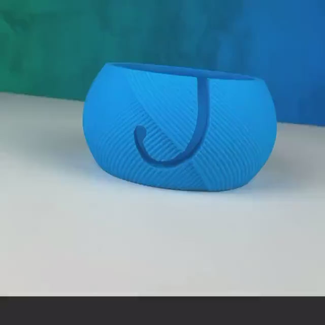 Colorful Yarn Bowl with Crochet Hook Holder Grip- 3D Printed Gift Set